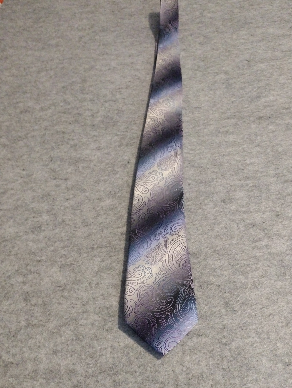 Van Heusen Paisley Silk Tie - Gray and Blue